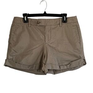 GAP Women's Cotton Brown Khaki‎ Cuffed Shorts 12 4.5 inch Inseam